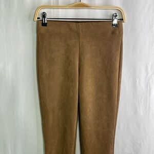 Max studio light brown tan faux suede, elastic waist pants: